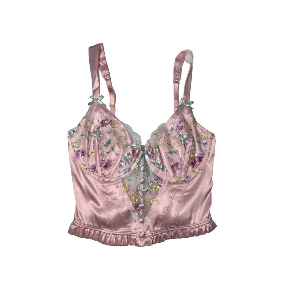 For Love & Lemons Midsummer Floral Bustier Pastel Pink Victoria's Secret - Picture 3 of 7
